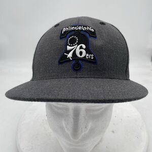 Philadelphia 76ers Hat Cap 7 3/8 Fitted Gray Wool Mitchell & Ness Basketball NBA